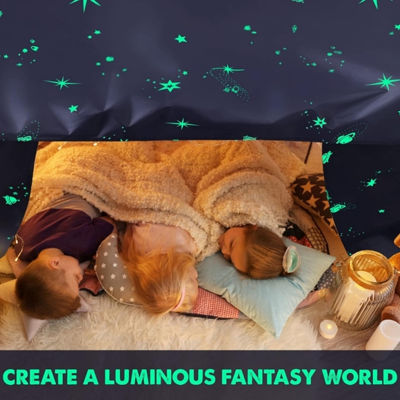 Tiny Land Glow In The Dark Space Fort Tent 9.4" X 12.6" - Picture 6 of 9